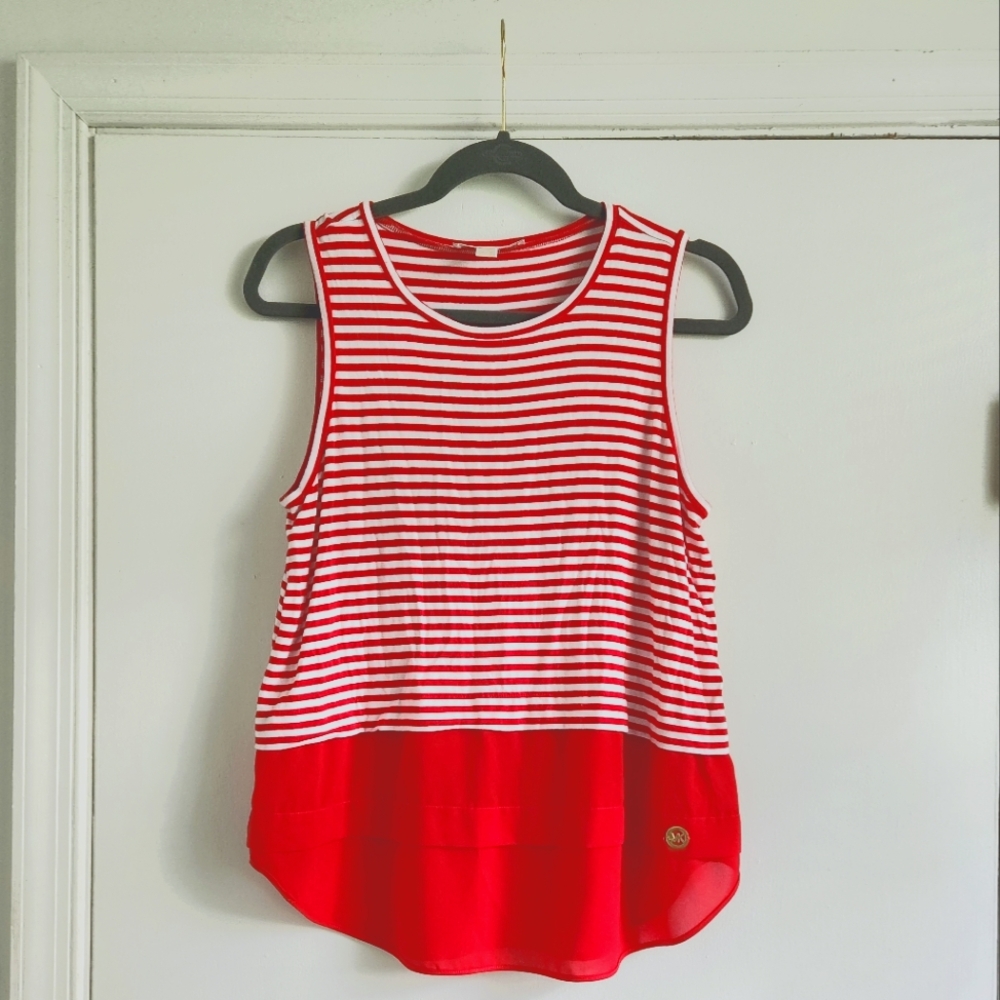 Michael Kors - Red & White Striped Tank Top 🇺🇲